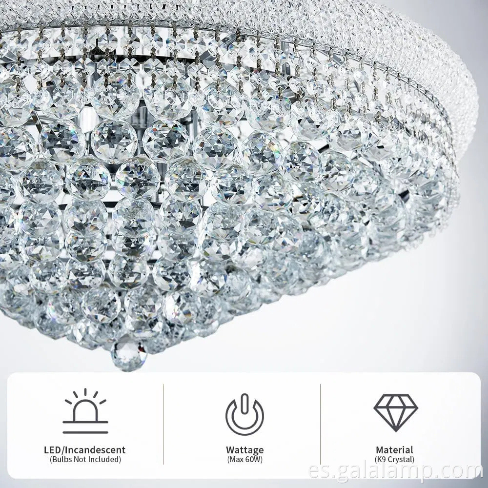 Candelera de vestíbulo de cristal de oro elegante - lámpara colgante de techo contemporáneo